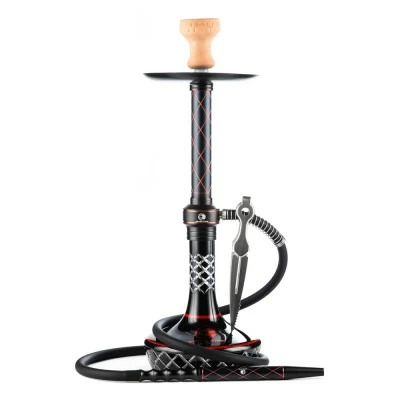 Hookah 7 Star 0211 s black with a red pattern (mini)